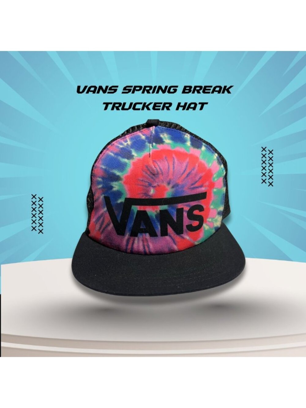 Vans Tie-Dye Trucker Hat Adjustable Snapback Unisex